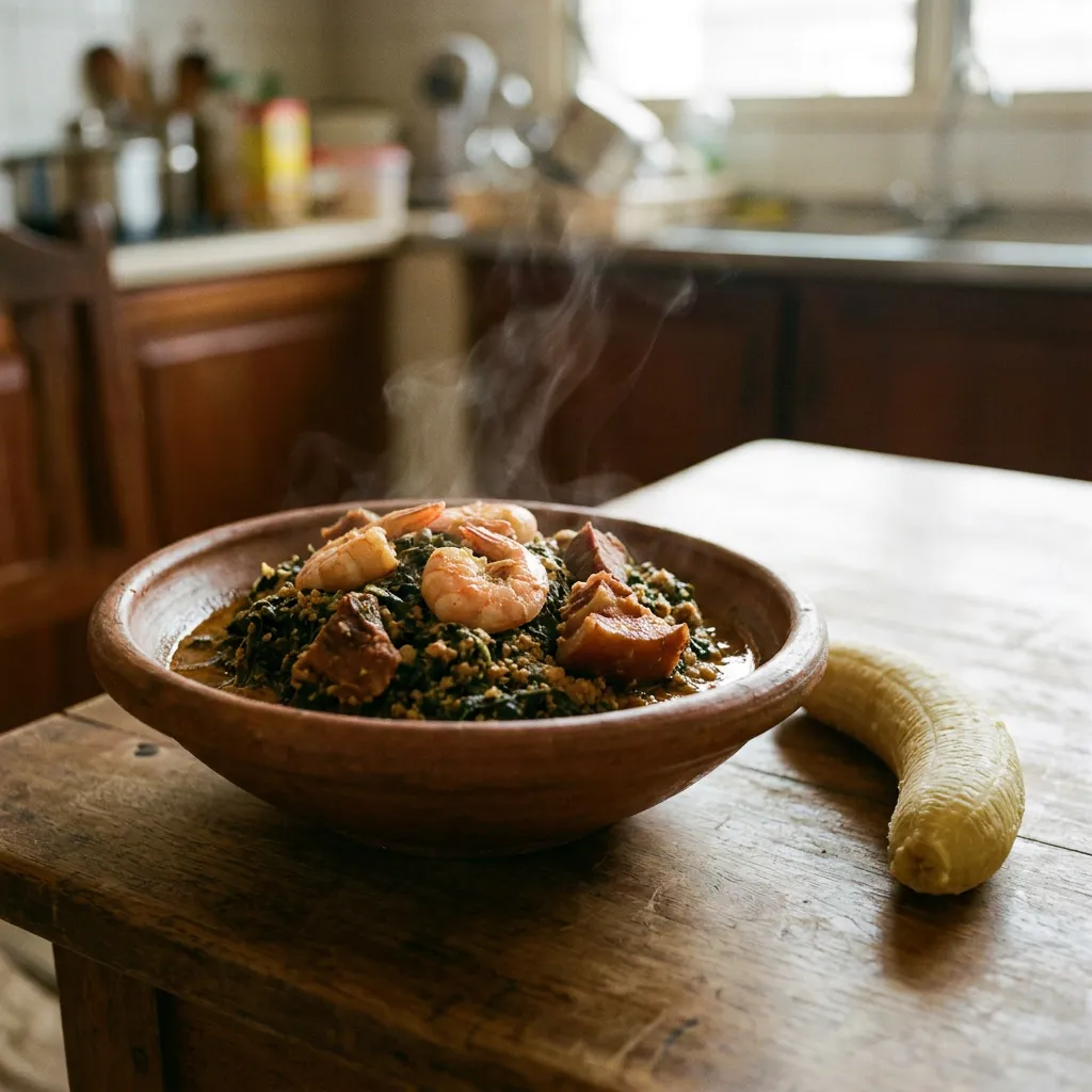 Ndolé aux crevettes